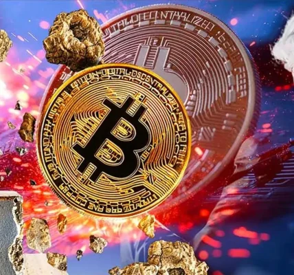 Grafik harga Bitcoin mendekati 75.000 dolar pada 16 April 2026 rally tertinggi empat minggu terakhir